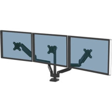 Fellowes Platinum Series Triple Monitor Arm - Monitor Mount for Three 7KG 27 Inch Screens - Adjustable Triple Monitor Desk Mount - Tilt 45° Pan 180° Swivel 360° Rotation 360°, VESA 75 x 75/100 x 100 - Black