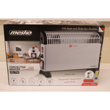 Mesko MS 7741w Convector Heater with Timer and Turbo Fan, 3 Heating Powers: 750W-1250W-2000W, Grey | Mesko Convector Heater with Timer and Turbo Fan | MS 7741w | Convection Heater | 2000 W | Number of power levels 3 | White | DAMAGED PACKAGING, SCRATCHED 