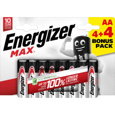 Energizer battery Max Alkaline AA CHP8 4+4