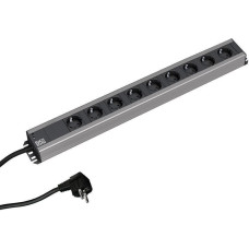 Bachmann 300.001 power extension 2 m 9 AC outlet(s) Indoor Black, Grey