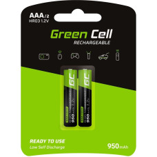 Green Cell Rechargeable Batteries 2x AAA HR03 950mAh