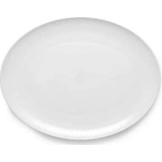 Lyngby Porcelæn - Rhombe White Oval Serving Dish 42x32 cm