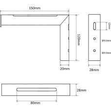 Maclean MC-923 Set of 2 hangers for projection screens, max. load 25KG (for set), steel