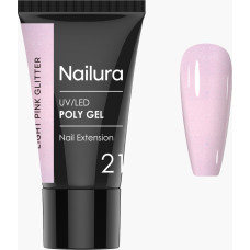 Nailura - Poly Gel 21 - Light Pink Glitter - 30 ml