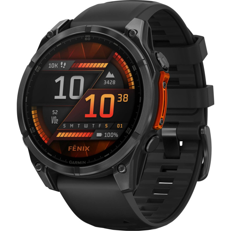 Garmin - Fenix 8 47mm Amoled Sapphire Carbon Grey