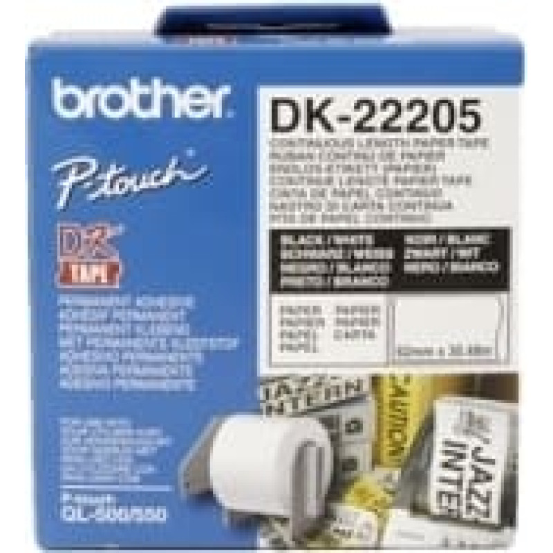 Brother | DK-22205 Continuous Length Paper Label | White | DK | 30.5 m