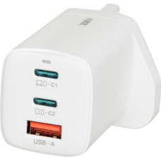 Ibox C-65 White, GaN 65W universal charger UK plug