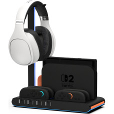 Imp Tech - DLX2 LED Multi-Function Charge Stand for Switch 2, Switch and OLED - Black