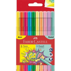 Faber-Castell - Grip Colour Marker - Neon & Pastel set of 10 (155312)