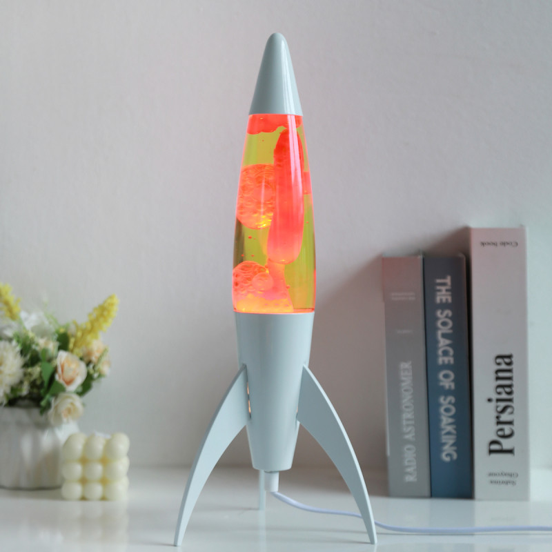 Itotal - Rocket Lava Lamp - White, Yellow, Red