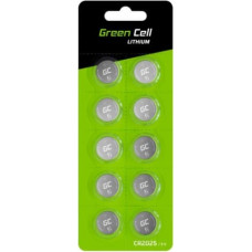 Green Cell Blister 10x Lithium Battery CR2025 3V 160mAh Button