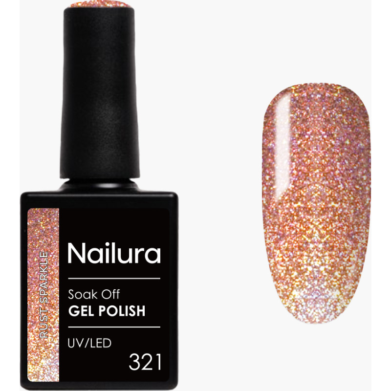 Nailura - Gel Polish 321 - Rust Sparkle - 10 ml