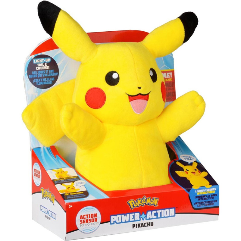 Jazwares Pokemon Power Action Pikachu Interactive Toy, Plush, 25 cm