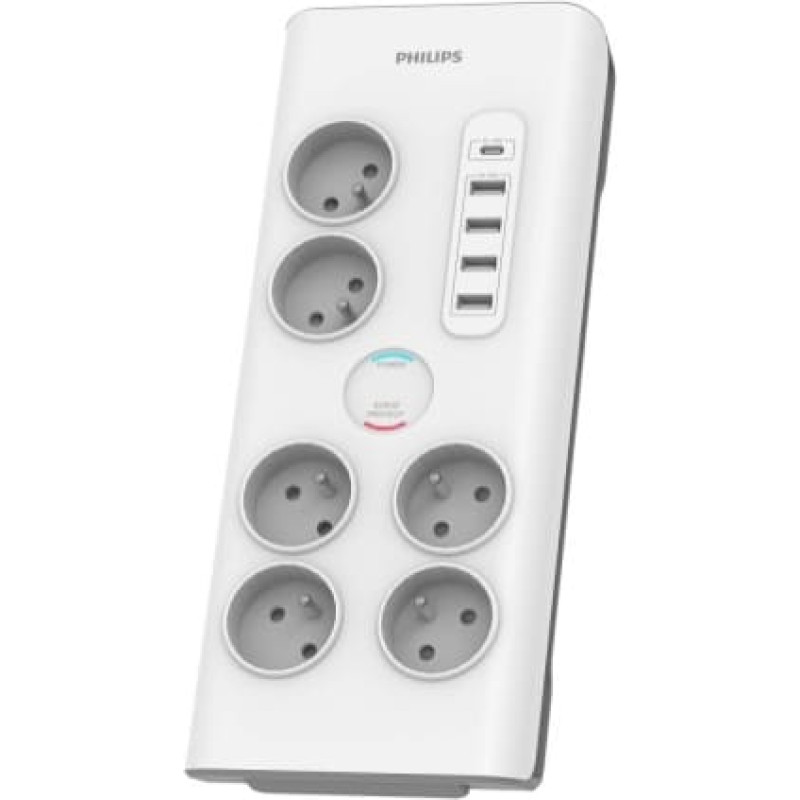 Philips Surge protector 6 sockets AC Fr 40W, 2 m