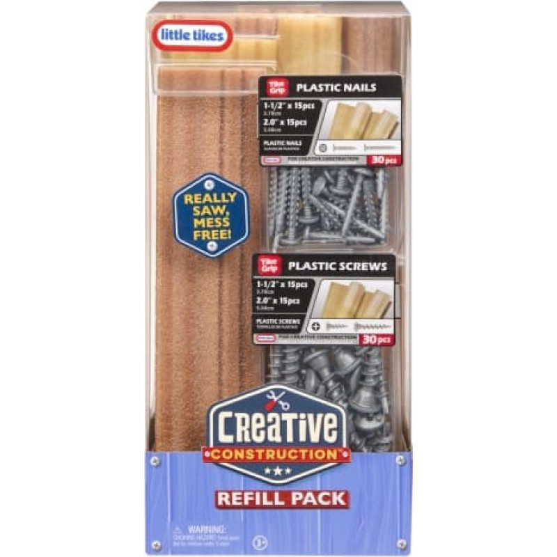 Little Tikes Set Creative Construction Wood, Nails and Screw Bundle