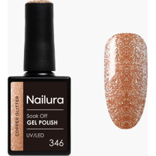 Nailura - Gel Polish 346 - Copper Glitter - 10 ml