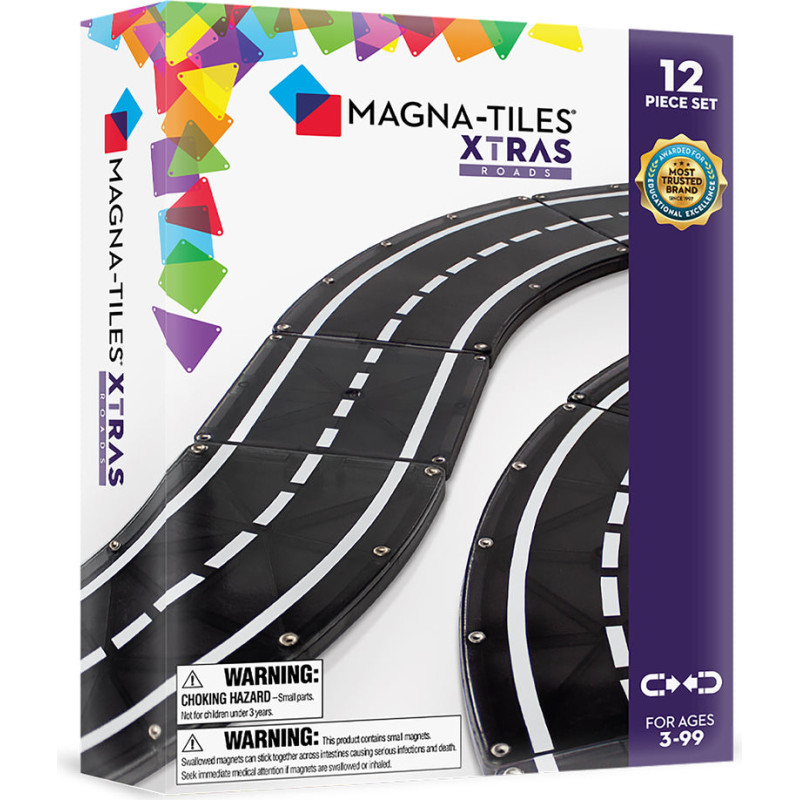 Magna Tiles MAGNA-TILES - XTRAS Roads 12 Piece Set (90235B)