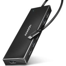 Axagon Seven-port USB 3.2 Gen 1 hub with charging support. Connector for external power supply. USB-C cable 30 cm.