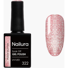Nailura - Gel Polish 322 - Peach Glitter - 10 ml