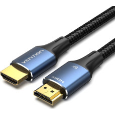 Vention Cotton Braided HDMI-A Male to Male HD Cable 8K 3M Blue Aluminum Alloy Type