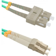 Qoltec Optic patchcord LC/UPC - SC/UPC | Multimode | 50/125 | OM4 | Duplex | 1m