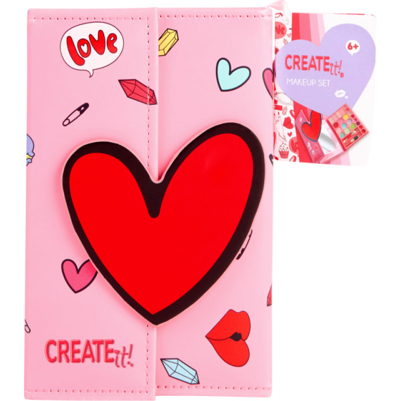 Create It! - Makeup Book Magnet Closure Heart (884526)