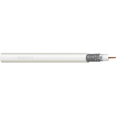 Digitus Coaxial cable DIGITUS RG-6, 75 Ohm, shield (2x foil + 77% braid), Eca, PVC, 100m, white