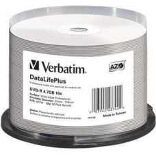 Verbatim DVD-R 16x 4.7GB 50P CB Printable AZO DL+ NO ID