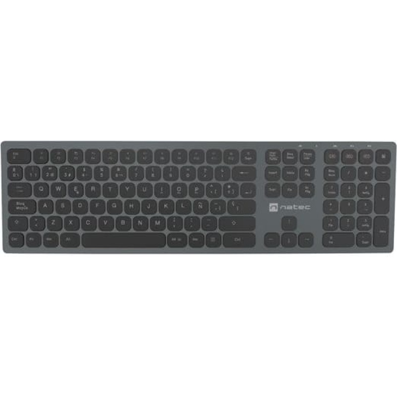Natec DOLPHIN ES WIRELESS BLUETOOTH + 2.4GHZ X-SCISSORS ALUMINUM SLIM KEYBOARD
