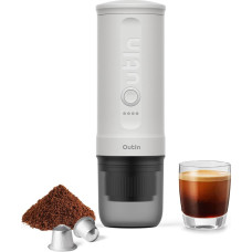 Outin Nano Espresso Machine, model OTEM-01, color Pearl White
