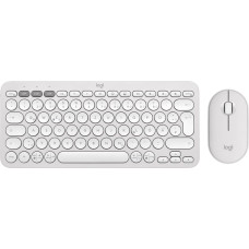 Logitech 920-012204 keyboard Mouse included Universal RF Wireless + Bluetooth QWERTZ German White