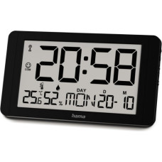 Hama Wall clock black cuba digital
