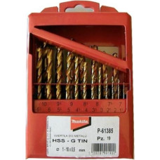 Makita TITANIUM DRILL BIT SET HSS-G TIN 19pcs 1-10mm