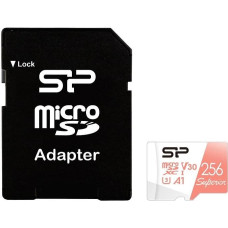 Silicon Power microSDXC Superior 256GB V30 UHS-1 U3 A1 Memory Card + ADAPTER