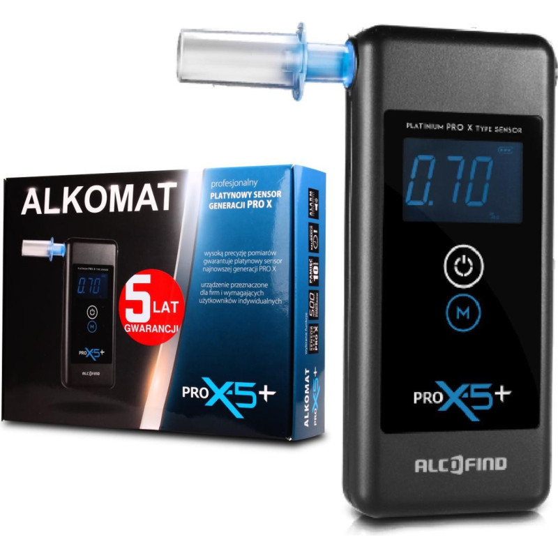 Alcofind Breathalyzer Pro x-5+ 5 yr warranty