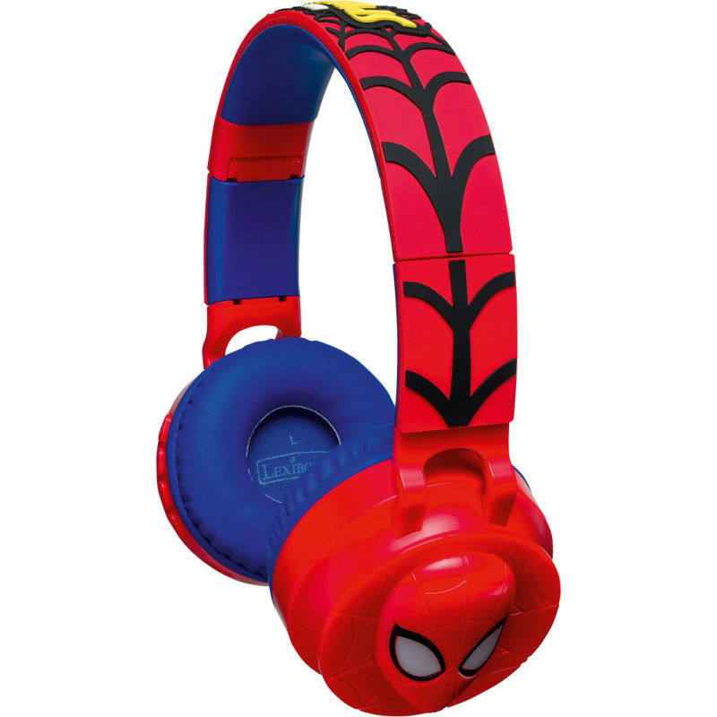 Lexibook - 3D Spider-Man On-Ear Bluetooth® and Wired foldable Headphones (HPBT015SP)