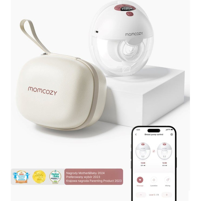 Momcozy M5 Breast pump with app control – Single set Red