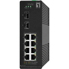 No Name LevelOne Hilbert 10-Port Industrial Gigabit PoE Smart Lite Switch, 2 x SFP, 8 PoE Outputs, 802.3at/af PoE