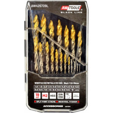 Awtools WIERTŁO DO METALU M2 HSS-TiN KPL.19szt.  /1.5-10mm   BLACK LINE