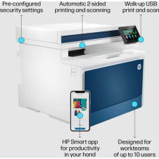HP Color LaserJet Pro MFP 4302fdn All-in-One Printer - A4 Color Laser, Print/Copy/Dual-Side Scan, Auto-Duplex, Automatic Document Feeder, LAN, Fax, 33ppm, 750-4000 pages per month (replaces M479fdn) / 4RA84F#B19