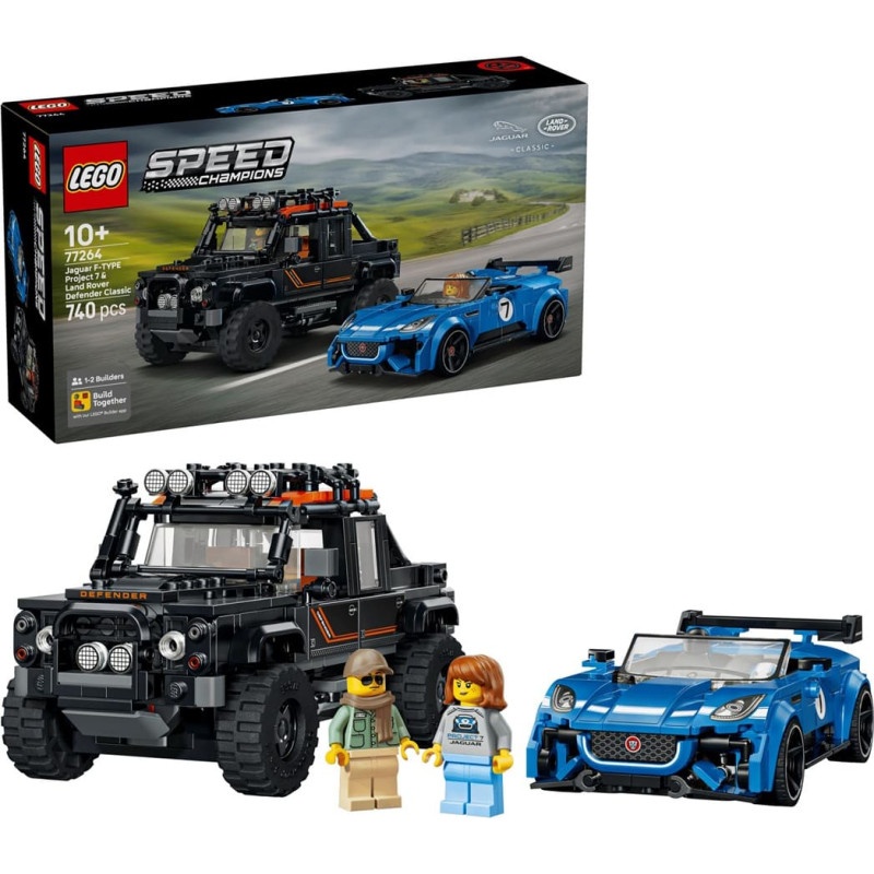 Lego SPEED CHAMPIONS 77264 Jaguar F-TYPE Project 7 & Land Rover Defender Classic