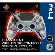 No Name Deltaco Gaming GAM-169-T Gaming Controller Transparent Bluetooth/USB Gamepad Android, Nintendo Switch, PC, PlayStation 4, iOS