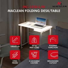 Maclean Folding desk, mobile Mc-1250 L/W