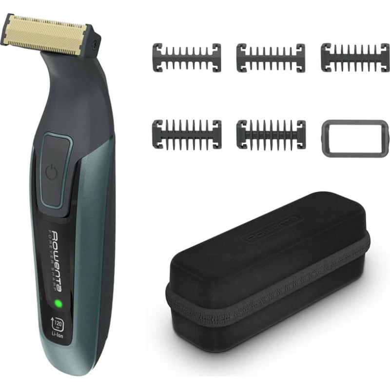 Rowenta Beard Trimmer | TN6044E0 | Cordless | Number of length steps 6 | Wet & Dry | Black/Green