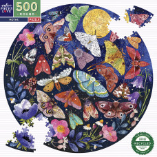 Eeboo - Round Puzzle 500 pcs - Moths - (EPZFMOT