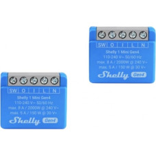 Shelly 1 Mini Gen4 Smart switch Blue 2 pcs