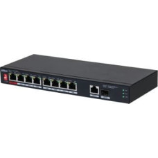 Dahua Switch|DAHUA|PFS3110-8ET1GT1GF-96|Desktop/pedestal|8x10Base-T / 100Base-TX|1x10Base-T / 100Base-TX / 1000Base-T|2x1000Base-T|PoE ports 8|96 Watts|DH-PFS3110-8ET1GT1GF-96