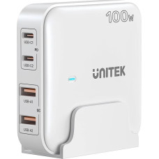 Unitek GaN network charger - Unitek P1229AWH01-EU | 100W 2x USB-C 2x USB-A