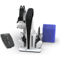 IMP DLX Stand - Charges Controllers(inc. Edge), 3sp Fan w. game, headset and remote store