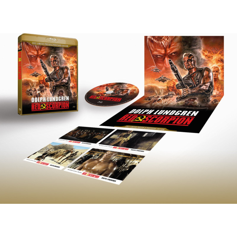 Classic Movies Red Scorpion - True Classics - Dolph Lundgren Limited Edition Version Blu-Ray with Poster and Cards in the box
